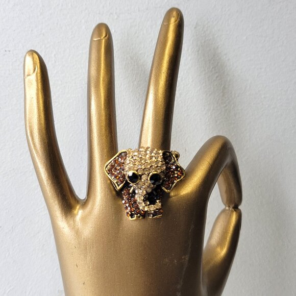 Gold Elephant Stretch Ring - Picture 2 of 6